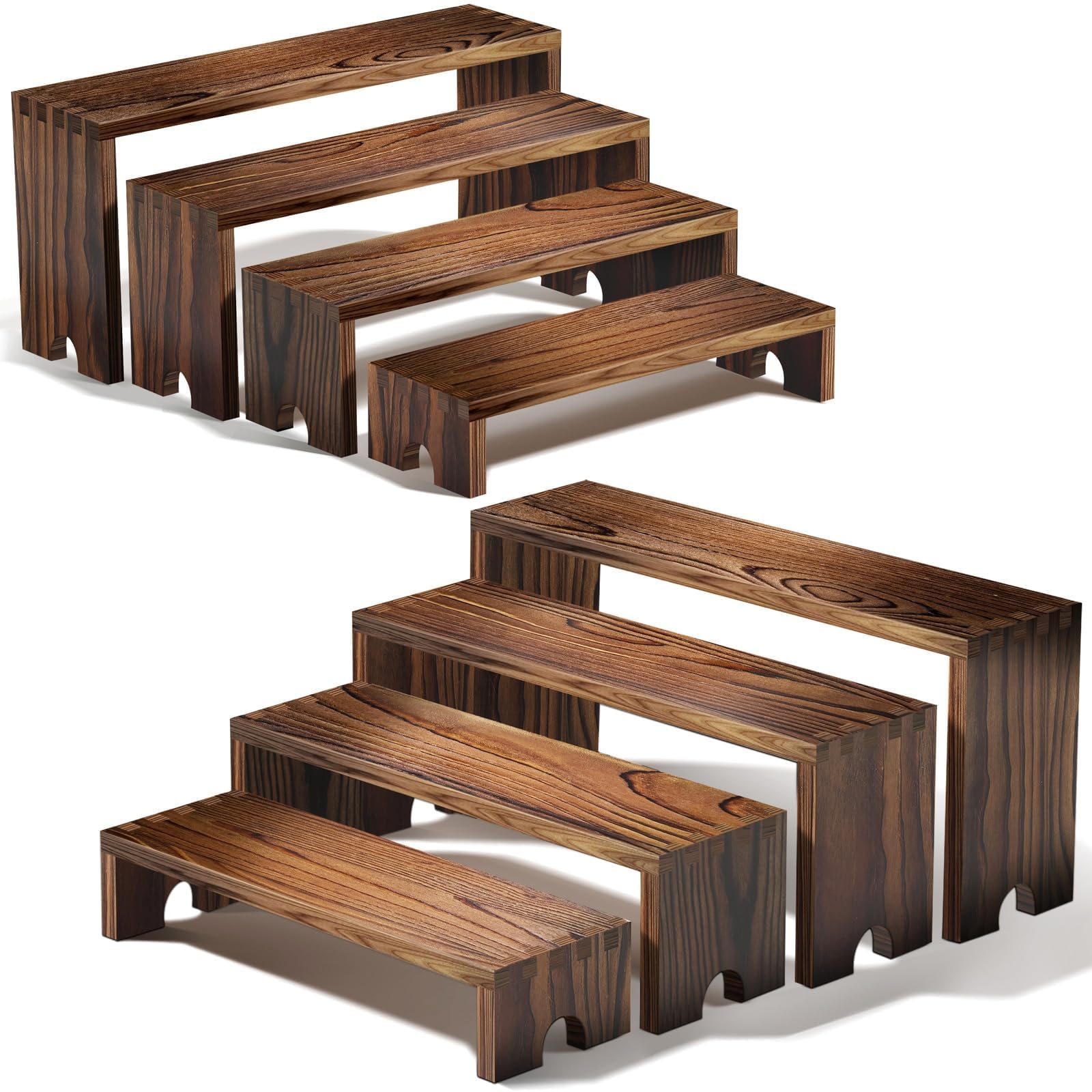 Display Risers Set - 2 Conjuntos de Suportes de Madeira