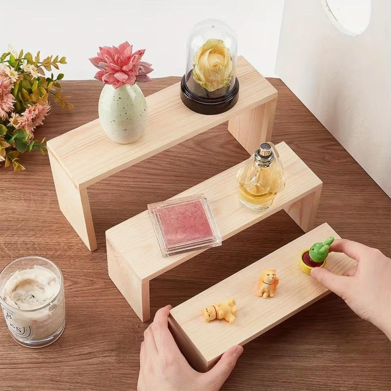 Display Risers Set - Suportes de madeira retangulares para exibição
